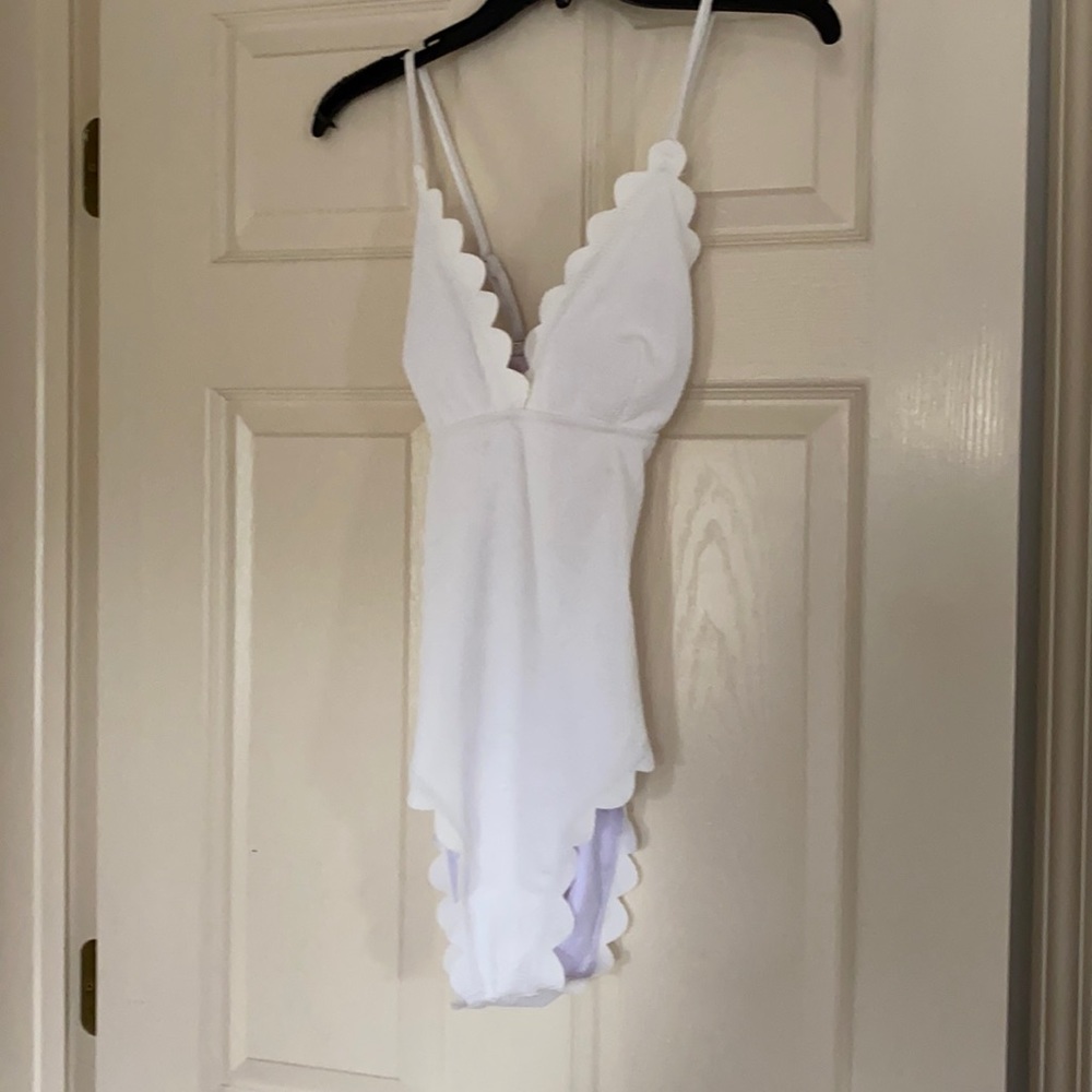 White one piece bathing suit